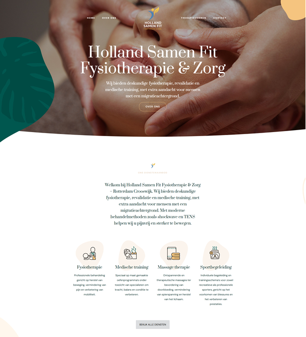 Website ontwerp en ontwikkeling voor Holland Samen Fit Fysiotherapie (zorg)